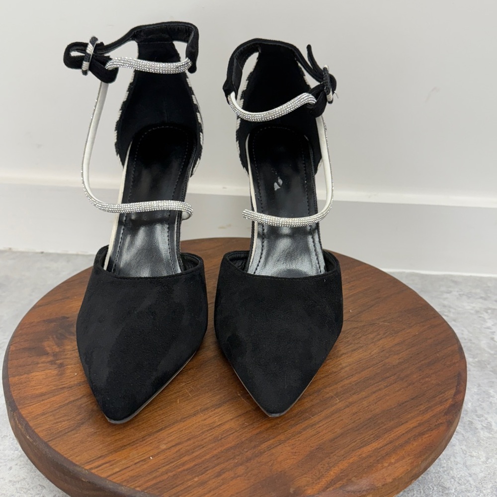 Black Velvet‎ Heels with Bubble Heel Sz 10.5-11 Eu 42